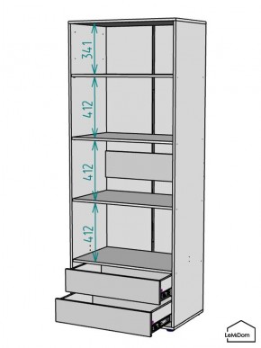Шкаф Linnea MHR-2PO-4 2050х800х510 (Белый-М 11.1.2) в Нижнекамске - nizhnekamsk.mebel24.online | фото 3