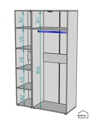Шкаф Linnea MHR-3PO-1 2050х1200х510 (Белый-М 11.1.1) в Нижнекамске - nizhnekamsk.mebel24.online | фото 3