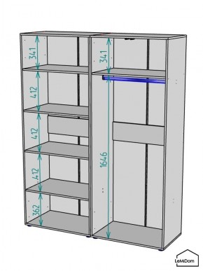 Шкаф Linnea MHR-4-1 2050х1600х510 (Белый-М 11.1.1) в Нижнекамске - nizhnekamsk.mebel24.online | фото 3