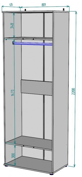 Шкаф Ольга H58 в Нижнекамске - nizhnekamsk.mebel24.online | фото 2
