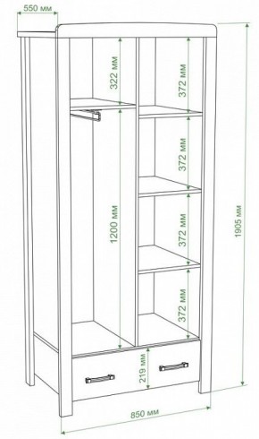 Шкаф платяной Бартоло Ш2Д в Нижнекамске - nizhnekamsk.mebel24.online | фото 2