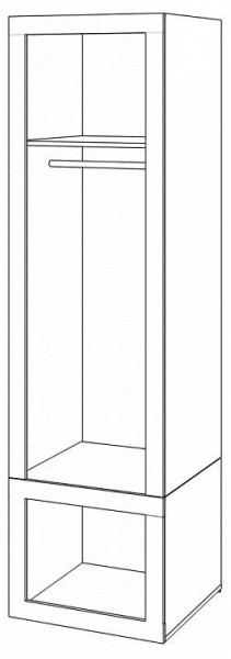 Шкаф платяной Toivo ТОЙ ШК 60/60 Д в Нижнекамске - nizhnekamsk.mebel24.online | фото 2