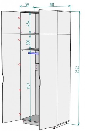 Шкаф "Аврора (H36)" в Нижнекамске - nizhnekamsk.mebel24.online | фото 2