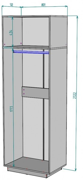 Шкаф "Аврора (H37)" в Нижнекамске - nizhnekamsk.mebel24.online | фото 2