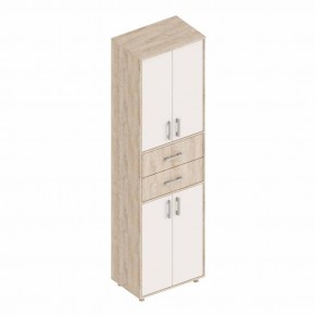 ГРАФ Шкаф с 2 ящиками по центру (перламутр) в Нижнекамске - nizhnekamsk.mebel24.online | фото