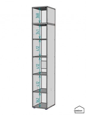 Шкаф с антресолью Linnea MHR-1A-2 2450х400х510 (Графит-М 11.1.25) в Нижнекамске - nizhnekamsk.mebel24.online | фото 3