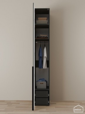 Шкаф с антресолью Linnea MHR-1A-3 2450х400х510 (Графит-М 11.1.25) в Нижнекамске - nizhnekamsk.mebel24.online | фото 6