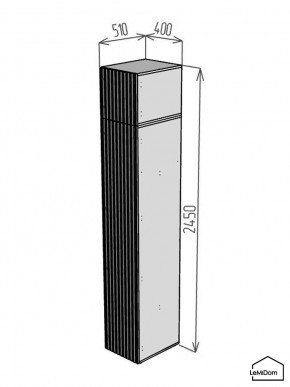 Шкаф с антресолью Linnea MHR-1A-4 2450х400х510 (Графит-М 11.1.25) в Нижнекамске - nizhnekamsk.mebel24.online | фото 2