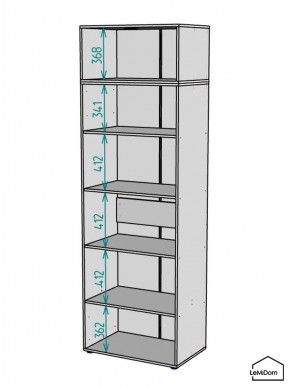 Шкаф с антресолью Linnea MHR-2A-2 2450х800х510 (ДВ-М 11.1.25) в Нижнекамске - nizhnekamsk.mebel24.online | фото 3