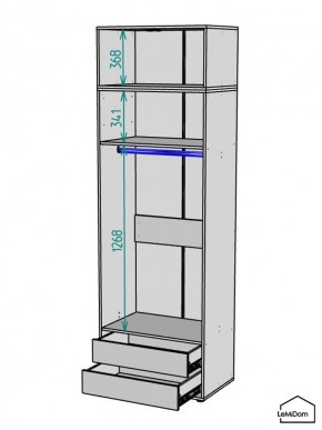 Шкаф с антресолью Linnea MHR-2A-3 2450х800х510 (ДВ-М 11.1.25) в Нижнекамске - nizhnekamsk.mebel24.online | фото 3