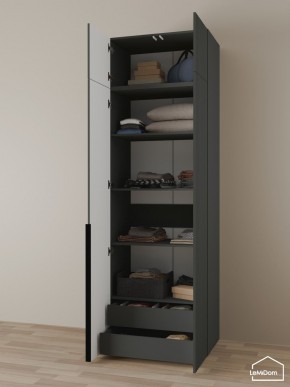Шкаф с антресолью Linnea MHR-2A-3 2450х800х510 (Графит-М 11.1.25) в Нижнекамске - nizhnekamsk.mebel24.online | фото 6