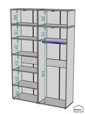 Шкаф с антресолью Linnea MHR-4A-1 2450х1600х510 (Белый-М 11.1.2) в Нижнекамске - nizhnekamsk.mebel24.online | фото 3