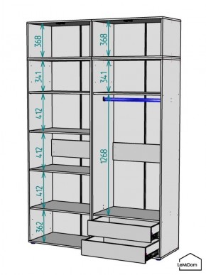 Шкаф с антресолью Linnea MHR-4A-2 2450х1600х510 (Белый-М 11.1.2) в Нижнекамске - nizhnekamsk.mebel24.online | фото 2