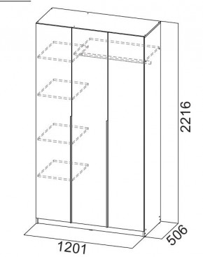 Шкаф ШК-5 (1200) Меланж в Нижнекамске - nizhnekamsk.mebel24.online | фото 5