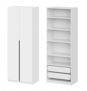 Шкаф ШК-5 + 4 полки + ящики (800) Белый текстурный в Нижнекамске - nizhnekamsk.mebel24.online | фото 1