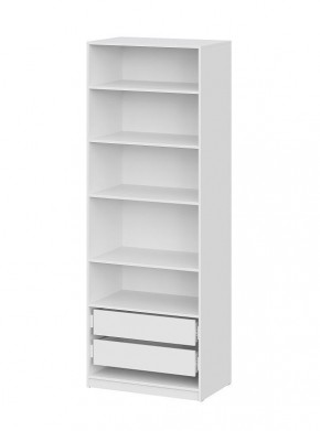 Шкаф ШК-5 + 4 полки + ящики (800) Белый текстурный в Нижнекамске - nizhnekamsk.mebel24.online | фото