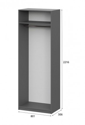 Шкаф ШК-5 (800) Графит серый в Нижнекамске - nizhnekamsk.mebel24.online | фото 5