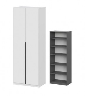 Шкаф ШК-5 + 4 полки (800) Белый текстурный в Нижнекамске - nizhnekamsk.mebel24.online | фото 2