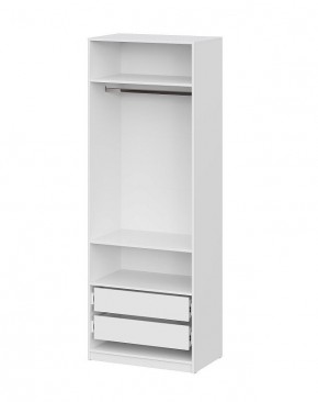Шкаф ШК-5 + 2 полки + ящики (800) Белый текстурный в Нижнекамске - nizhnekamsk.mebel24.online | фото 3
