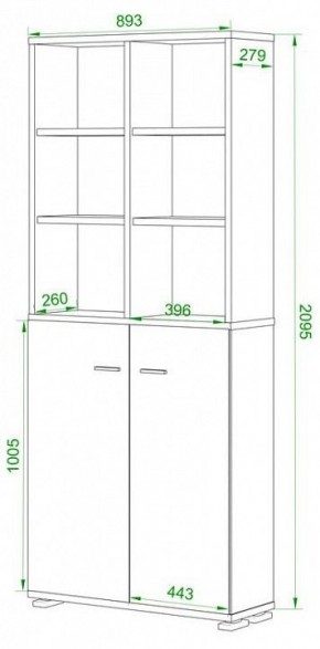 Шкаф-витрина Домино ПУ-30-4-ФС в Нижнекамске - nizhnekamsk.mebel24.online | фото 2