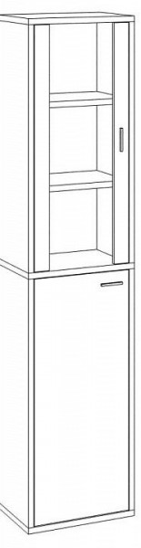 Шкаф-витрина Домино СУ(ш1в2)+1ФГ+1ФС в Нижнекамске - nizhnekamsk.mebel24.online | фото 3