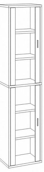Шкаф-витрина Домино СУ(ш1в2)+2ФС в Нижнекамске - nizhnekamsk.mebel24.online | фото 2
