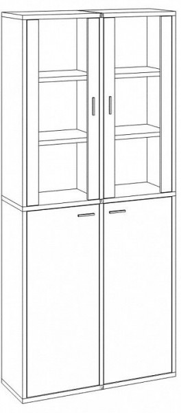 Шкаф-витрина Домино СУ(ш2в2)+2ФС+2ФГ в Нижнекамске - nizhnekamsk.mebel24.online | фото 3