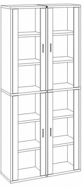 Шкаф-витрина Домино СУ(ш2в2)+4ФС в Нижнекамске - nizhnekamsk.mebel24.online | фото 3