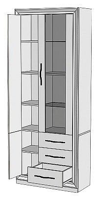 Шкаф-витрина Нобиле ШВтВ-ФСД-БЯН в Нижнекамске - nizhnekamsk.mebel24.online | фото 2