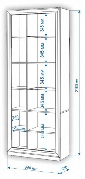 Шкаф-витрина Нобиле ШВтВ-ФСД-БЯН в Нижнекамске - nizhnekamsk.mebel24.online | фото 3