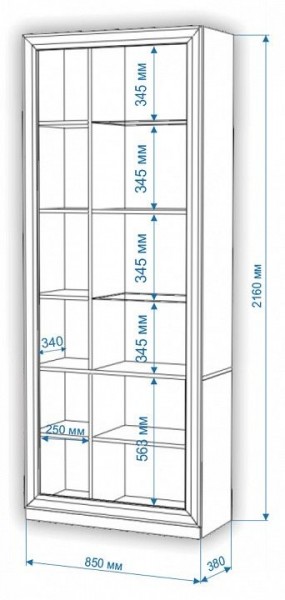 Шкаф-витрина Нобиле ШВтВ-ФСД-ФГК в Нижнекамске - nizhnekamsk.mebel24.online | фото 3