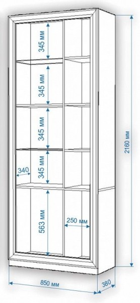 Шкаф-витрина Нобиле ШВтВ-ФСД-ФГК в Нижнекамске - nizhnekamsk.mebel24.online | фото 3