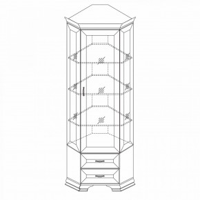 Шкаф-витрина угловой Сиена в Нижнекамске - nizhnekamsk.mebel24.online | фото 2