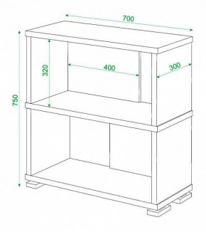 Стеллаж книжный Домино СБ-10_2 в Нижнекамске - nizhnekamsk.mebel24.online | фото 3