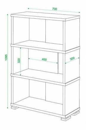 Стеллаж книжный Домино СБ-10_3 в Нижнекамске - nizhnekamsk.mebel24.online | фото 3