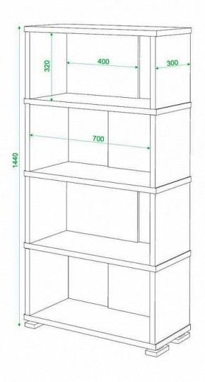 Стеллаж книжный Домино СБ-10_4 в Нижнекамске - nizhnekamsk.mebel24.online | фото 2