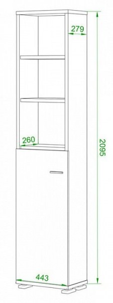 Стеллаж комбинированный Домино нельсон ПУ-20-2 в Нижнекамске - nizhnekamsk.mebel24.online | фото