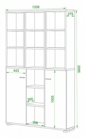 Стеллаж комбинированный Домино нельсон ПУ-40-6 в Нижнекамске - nizhnekamsk.mebel24.online | фото 2