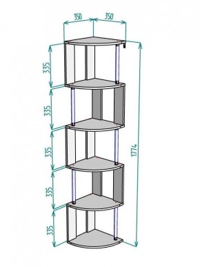 Стеллаж Maria S113-MA (Графит) в Нижнекамске - nizhnekamsk.mebel24.online | фото 3