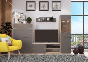 Стенка АНТАЛИЯ 1 (Сонома/Графит софт) в Нижнекамске - nizhnekamsk.mebel24.online | фото 3