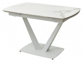 Стол ALATRI 120 GLOSS STATUARIO WHITE SOLID CERAMIC / WHITE, ®DISAUR в Нижнекамске - nizhnekamsk.mebel24.online | фото 1