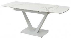 Стол ALATRI 120 GLOSS STATUARIO WHITE SOLID CERAMIC / WHITE, ®DISAUR в Нижнекамске - nizhnekamsk.mebel24.online | фото 5