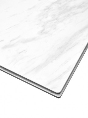 Стол BELLUNO 160 MARBLES KL-99 Белый мрамор матовый, итальянская керамика/ белый каркас, ®DISAUR в Нижнекамске - nizhnekamsk.mebel24.online | фото 4