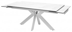 Стол BELLUNO 160 MARBLES KL-99 Белый мрамор матовый, итальянская керамика/ белый каркас, ®DISAUR в Нижнекамске - nizhnekamsk.mebel24.online | фото 5