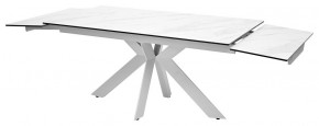Стол BELLUNO 160 MARBLES KL-99 Белый мрамор матовый, итальянская керамика/ белый каркас, ®DISAUR в Нижнекамске - nizhnekamsk.mebel24.online | фото 7