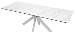 Стол BELLUNO 160 MARBLES KL-99 Белый мрамор матовый, итальянская керамика/ белый каркас, ®DISAUR в Нижнекамске - nizhnekamsk.mebel24.online | фото 8