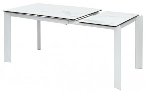 Стол CORNER 120 HIGH GLOSS STATUARIO керамика, стекло/ белый каркас, ®DISAUR в Нижнекамске - nizhnekamsk.mebel24.online | фото 3