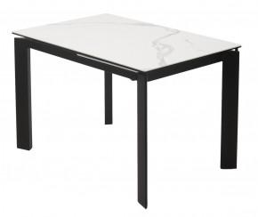 Стол CORNER 120 HIGH GLOSS STATUARIO керамика, стекло/ черный каркас, ®DISAUR в Нижнекамске - nizhnekamsk.mebel24.online | фото