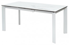 Стол CORNER 120 MATTE STATUARIO Белый мрамор матовый керамика, стекло/ белый каркас, ®DISAUR в Нижнекамске - nizhnekamsk.mebel24.online | фото 1