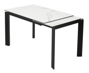 Стол CORNER 120 MATTE STATUARIO Белый мрамор матовый керамика, стекло/ черный каркас, ®DISAUR в Нижнекамске - nizhnekamsk.mebel24.online | фото 3